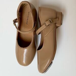 Weissman Patent Mary Jane Tap Dance Shoes Tan Caramel Girl's Size 1.5A M